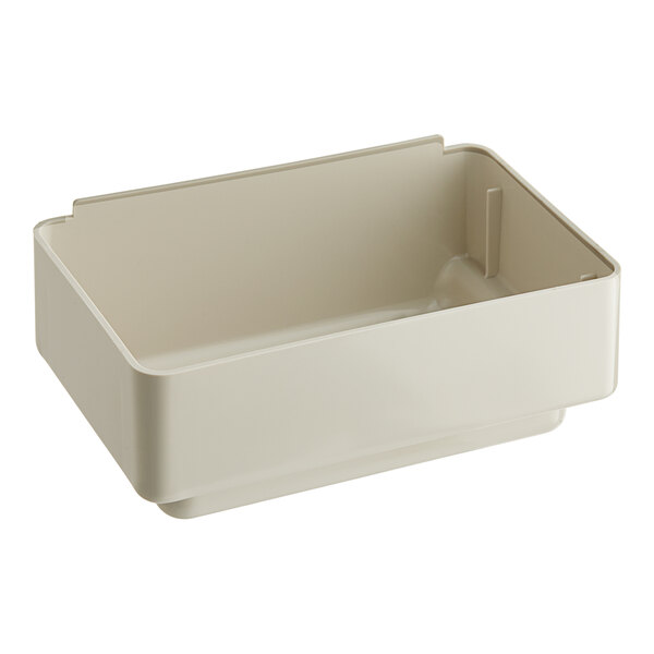 A beige plastic drip tray for a Grindmaster Cecilware refrigerated beverage dispenser.