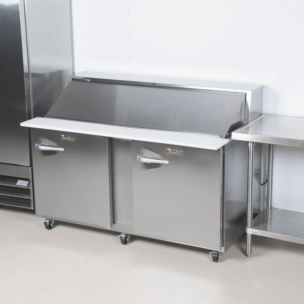 Traulsen UPT7218-RR-SB 72" 2 Right Hinged Door Stainless Steel Back Refrigerated Sandwich Prep Table