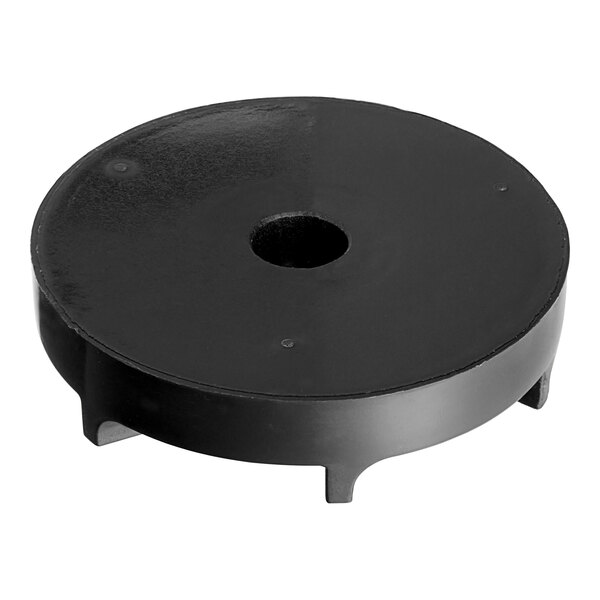A black round Grindmaster Cecilware impeller with a hole in the middle.