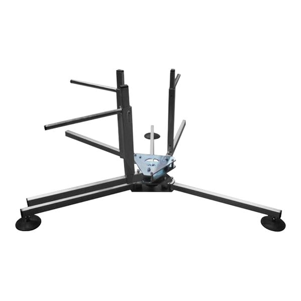 A SharkBite UFH034 Pipe Uncoiler stand with four metal legs.