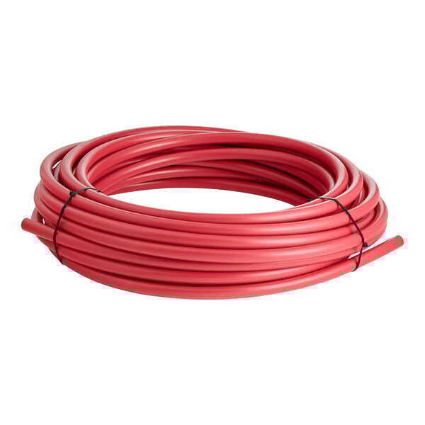 A roll of SharkBite red PEX-B tubing.