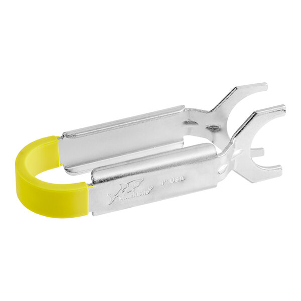 SharkBite 1" Disconnect Tongs with yellow handles.