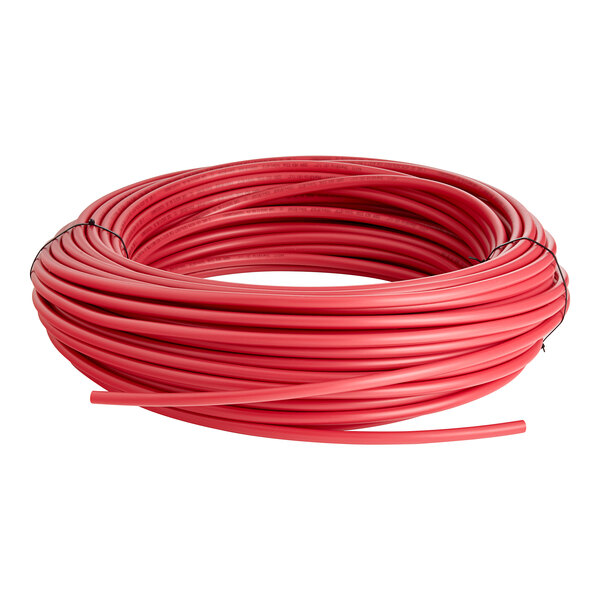 A roll of red SharkBite PEX-B tubing.