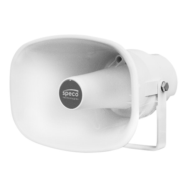 A white speaker with a white cover.