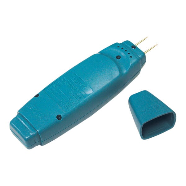 A blue Dri-Eaz WetChec Moisture Sensor electrical device with a small plastic cap.