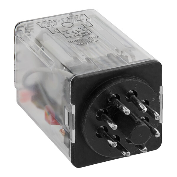 A close up of a Cooking Performance Group 8-pin relay base.