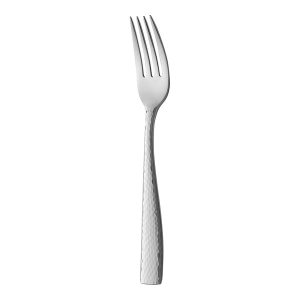A Sola Netherlands stainless steel cocktail fork with a white handle.