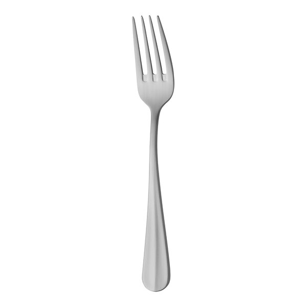 A white object with a silver fork handle.