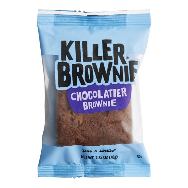 Killer Brownie Individually Wrapped Chocolatier Brownie 2.75 oz. - 44/Case
