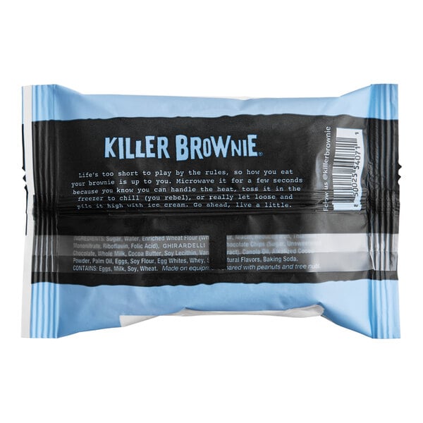 Killer Brownie Individually Wrapped Chocolatier Brownie 2.75 oz. - 44/Case