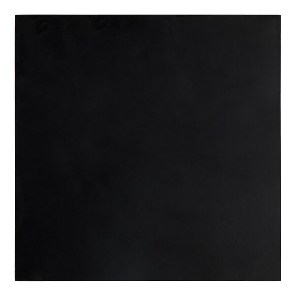 A black square Lancaster Table & Seating Excalibur table top with a textured canyon finish.