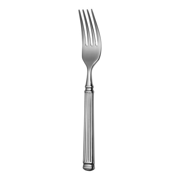 A Sola stainless steel dinner fork with a silver handle.