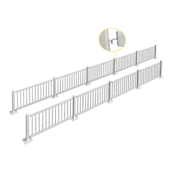 Mod-Traditional white fence starter kit with 9 fence panels and 10 post connectors.