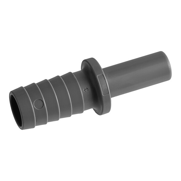 A John Guest grey acetal pipe fitting with a nozzle.