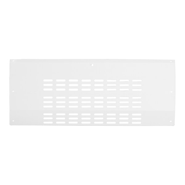 A white rectangular front grille with holes.