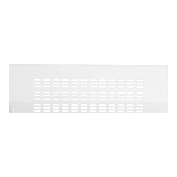 A white plastic rectangular grille with holes.