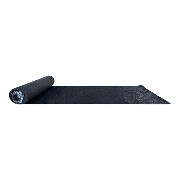 A roll of black material with a white background.