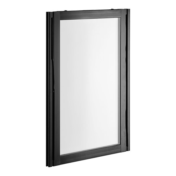 A black rectangular object with a white surface.