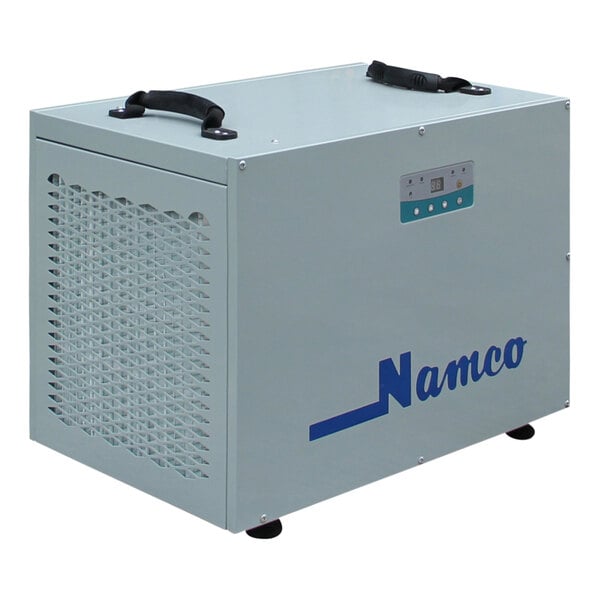 A white box with a black handle with "Namco P646-95 95 Pint Crawl Space Dehumidifier" on it.