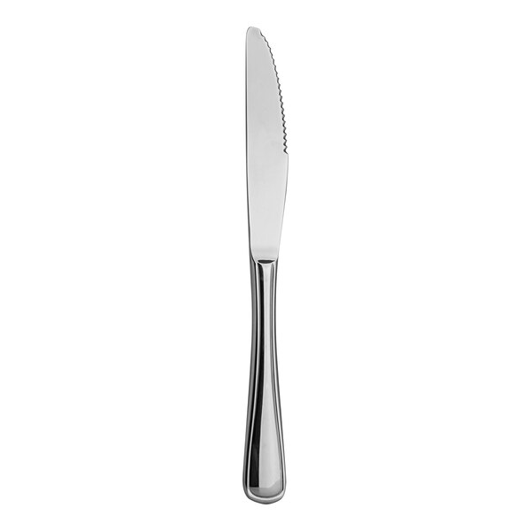 A Varick Charleston stainless steel steak knife with a silver handle.