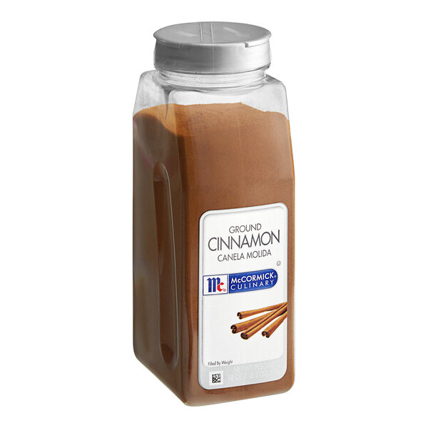 A container of McCormick Culinary Ground Cinnamon.