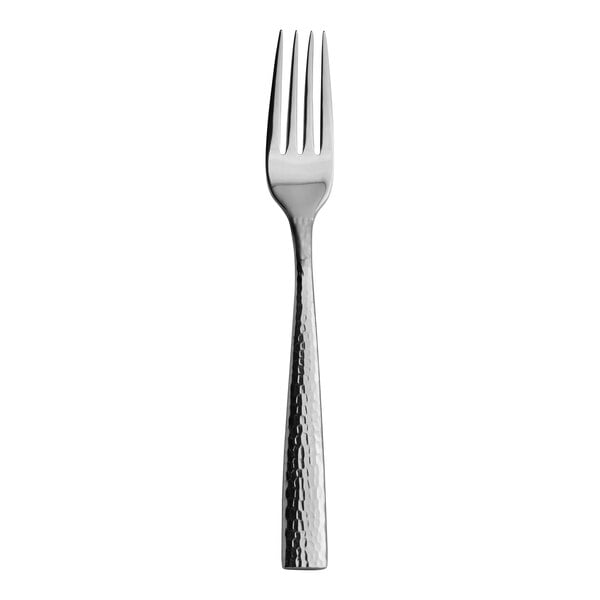 A Varick Becki stainless steel dinner fork with a textured silver handle.