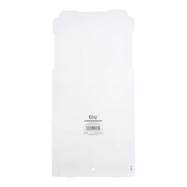 A white rectangular box with a bar code.