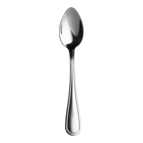 A Varick Charleston stainless steel teaspoon with a silver handle.