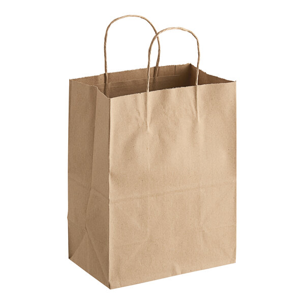 A brown Natural Kraft paper shopping bag with handles.