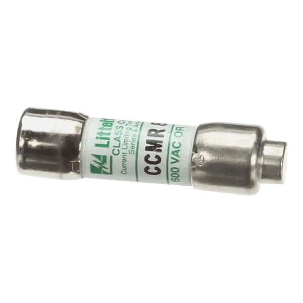 An Alto-Shaam fuse with a white and green label.