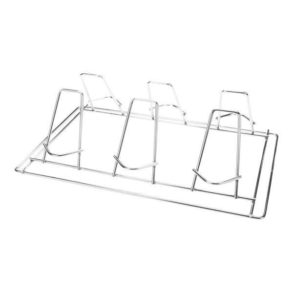 A metal Alto-Shaam shelf with four legs.