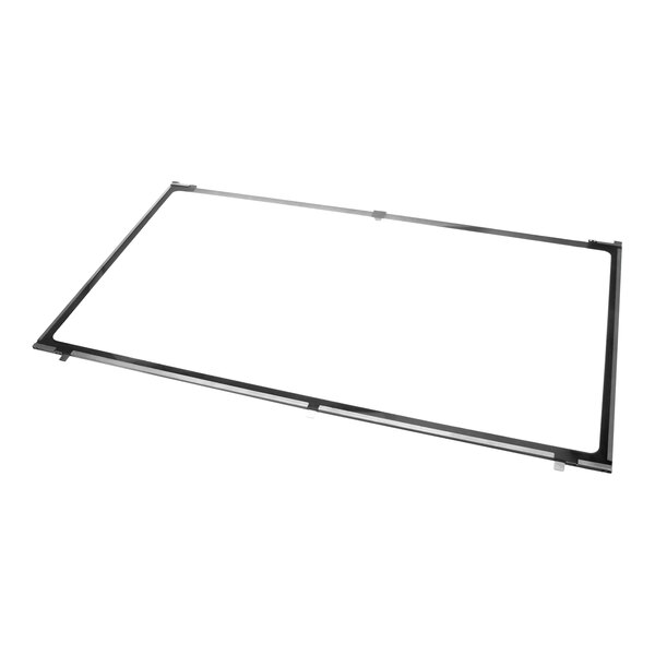 A metal frame with white rectangular glass inside.