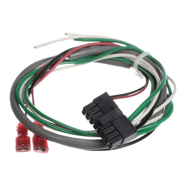 A close-up of a Giles 16 pin cable connector with green and red wires.