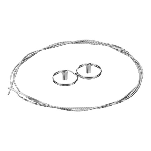 A pair of metal rings with wire.