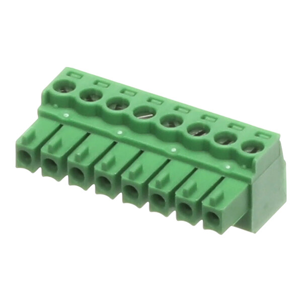 A green plastic Alto-Shaam 8 pin connector block.