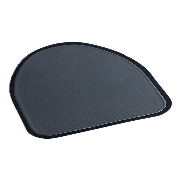 A black Lavex urinal floor mat with a black border.