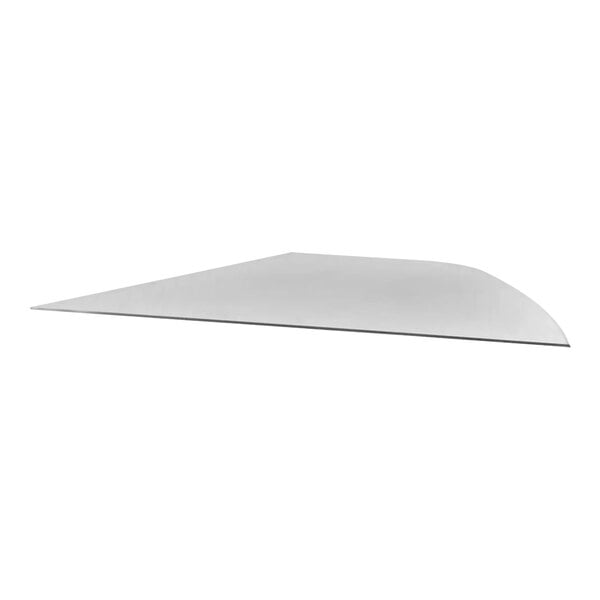 A white rectangular glass end with a curved edge.