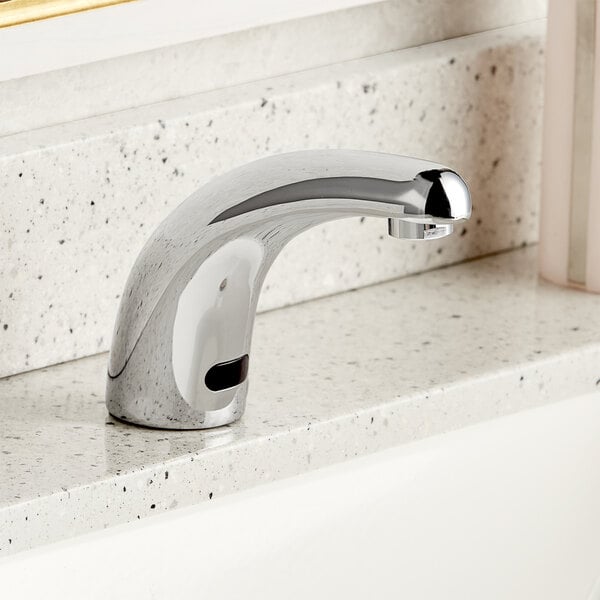 A Waterloo Deck-mount hands-free sensor faucet on a counter.