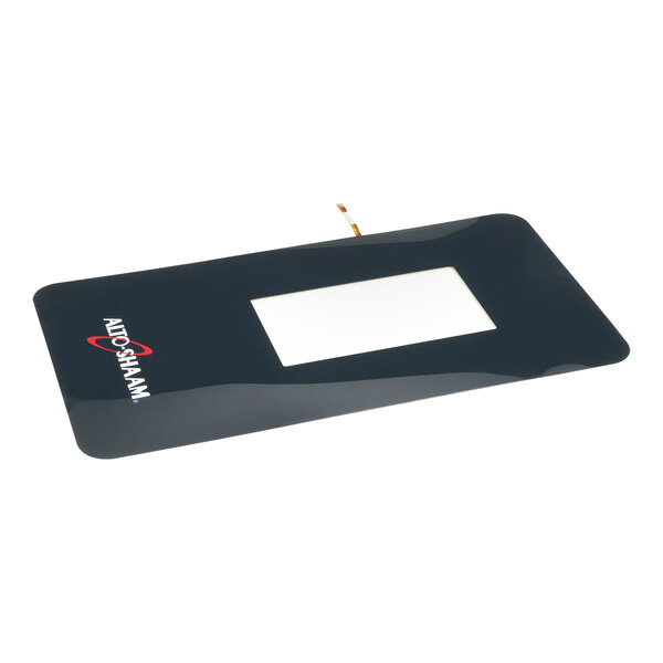 A black rectangular touch screen with a white overlay label.