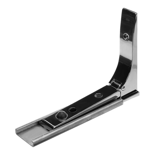 A stainless steel Giles drop shelf bracket.