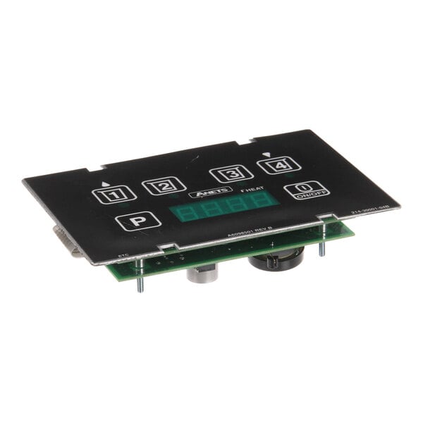 A white Anets digital display board with green LEDs and buttons.