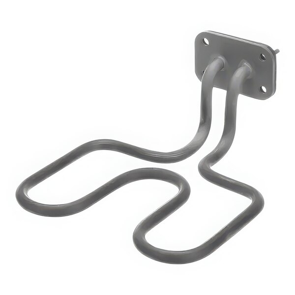 A gray metal Alto-Shaam smoker heating element with two loops.