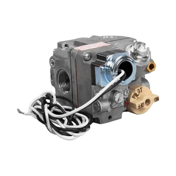 An Anets gas valve with a hose attached.