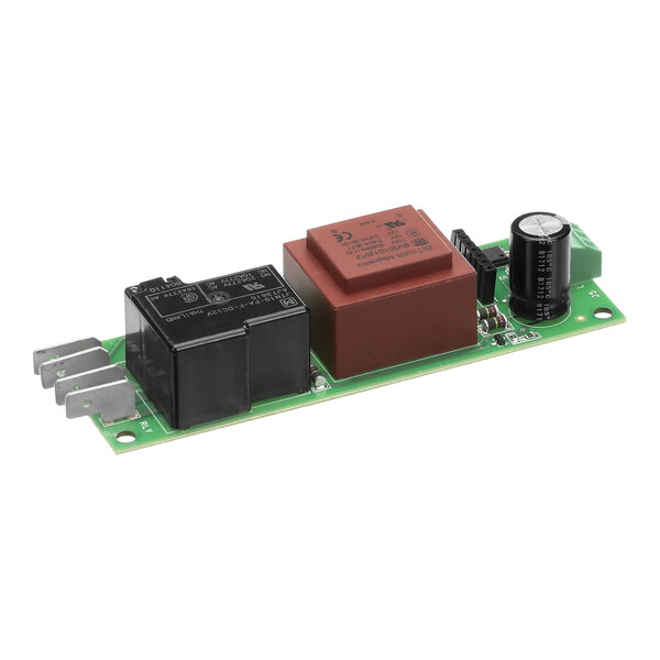 A close-up of the black rectangular power supply module for the Alto-Shaam CS-100 on a green circuit board.