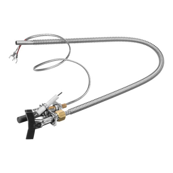 An Anets natural gas pilot burner with a metal hose and a black handle.
