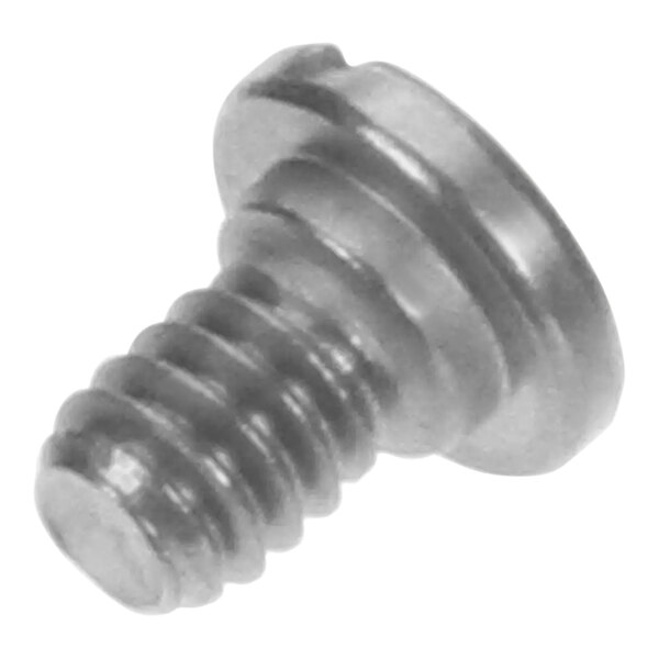 A close-up of an Alto-Shaam stainless steel stud with a hole in it.