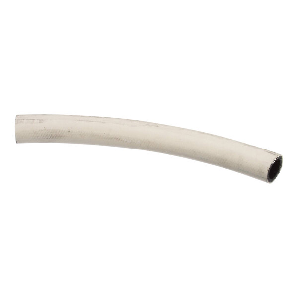 A white hose with a black end.