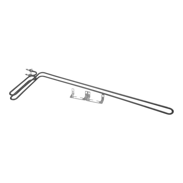 A metal rack with a handle and a hook for an Alto-Shaam rotisserie oven side element.