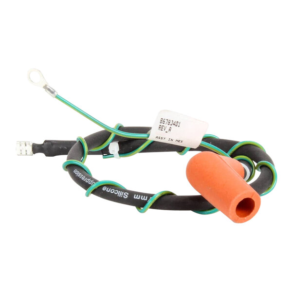 An Anets wiring ignition cable with a black and orange wire and an orange plug.