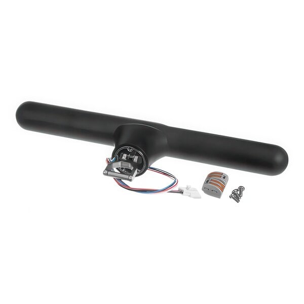 A black tube with wires and a black handle.